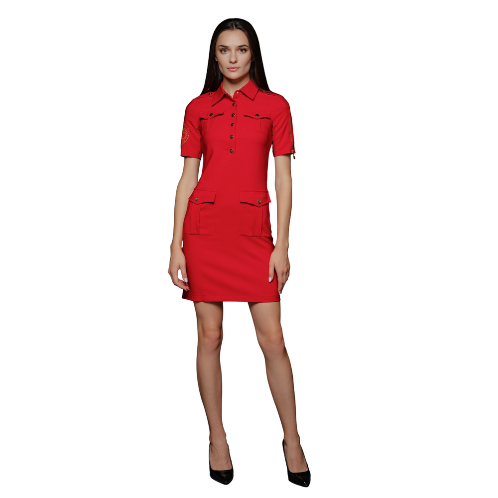 Red Pocket Dress, XS
